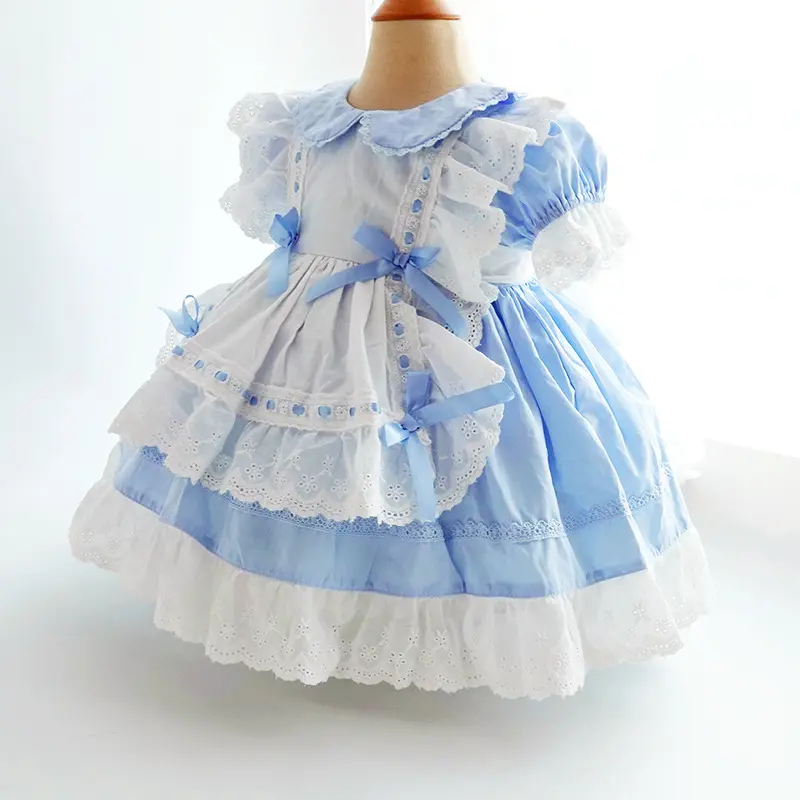 Summer Elegant Spanish Clothing Court Kids Smocked Dress Lolita Princess Baby Girls Dresses Baby Gowns Babies Clothes
