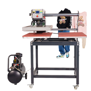 Máquina de Prensa de Calor Neumática Profesional de 2 Estaciones para Impresión de Camisetas, Prensa Plana Semiautomática - Product Image 2