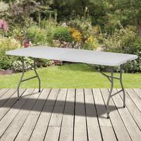 Table pliante extérieure portable Table de jardin pliable Tables et chaises en plastique blanc de 6 pieds pour les événements Party Mesa Plegables