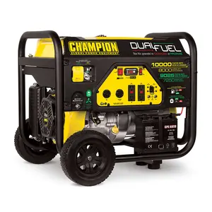 Champion-minigenerador portátil de gasolina monofásico para uso doméstico, motor eléctrico de doble combustible, 8kw, LPG, con marco abierto, venta al por mayor