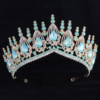 Diadème de mariage en cristal de luxe, vente chaude, couronne plaquée or pour femmes, pour anniversaire, concours de beauté ou bal de promo, princesse