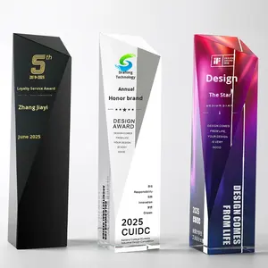 Trofeo de Diseño de Cristal de Hielo de Lujo 2026 |   Medalla de Premio de Liderazgo para Cena de Gala Corporativa con Grabado Personalizado - Product Image 5