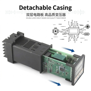 Kit <span class=keywords><strong>de</strong></span> Controlador <span class=keywords><strong>de</strong></span> Temperatura PID REX-C100 con Relé SSR, Termopar Tipo K y Disipador <span class=keywords><strong>de</strong></span> Calor - Conjunto Completo 4 en 1 - Product Image 3