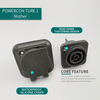 Conector de Chasis PowerCON TRUE 1 Impermeable para Montaje en Panel, Terminal de Cobre Puro con Bloqueo, Conector de Alimentación para Luces LED de Escenario