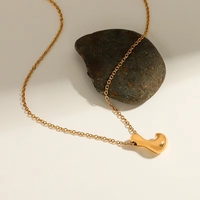 Collier Lettre Étanche et Inaltérable en Acier Inoxydable Plaqué Or 18K, Pendentif Alphabet, Bijoux Personnalisés, Vente en Gros, Fournisseur OEM