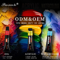 Ensemble de peinture à l'eau Panwenbo, 24 couleurs vibrantes, tubes de 12 ml / 0,4 fl oz, peinture à l'eau pour artistes professionnels