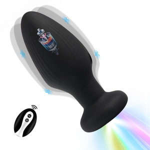 Vente en gros <span class=keywords><strong>de</strong></span> boules <span class=keywords><strong>de</strong></span> fourrure en silicone lumineuses vibrantes avec télécommande, plug anal avec lumières colorées, jouets sexuels pour adultes - Product Image 5
