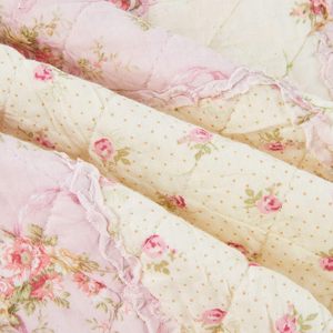 YongHo Original 100% coton rose Floral Patchwork réversible Vintage Shabby Chic matelassé couvre-<span class=keywords><strong>lit</strong></span> couvre-<span class=keywords><strong>lit</strong></span> pour chambre - Product Image 5