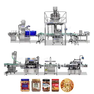 Full Automatic For Granule Nuts Weighting Filling And Capping Line Machines Machine