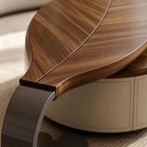 Juego de Mesa de Centro de Madera Sólida Moderna de Alta Gama, Extensible, con Estructura de Acero y Almacenamiento, para Hogar, Oficina, Dormitorio, Sala de Estar - Product Image 2