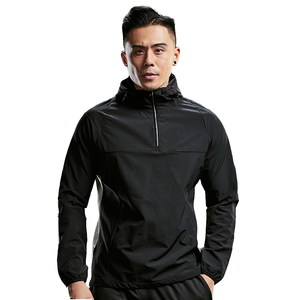 Men's <b>Gym</b> <b>Long</b> <b>Sleeve</b> Hooded T-Shirt Half Zipper Windproof Quick Dry Outdoor Sports Running Leopard Pattern Patchwork - Product Image 1
