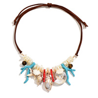 Collier artisanal en coquillages, conques et étoiles de mer pour femme – Bijoux décontractés pour l'été, la plage et les voyages – Vente en gros
