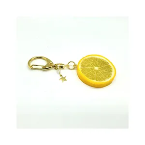 लघु संतरे छोटे नकली खाद्य प्लास्टिक जापानी चाबी की अंगूठी, कुंजी श्रृंखला