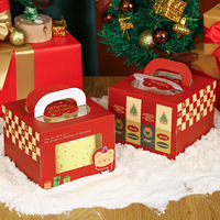 Boîte cadeau de Noël personnalisée pour pâtisseries, mousses et desserts de fêtes – Emballage jetable pour gâteaux de Noël à emporter