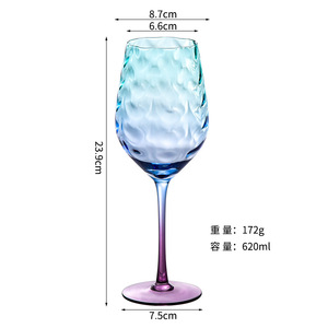 Style <span class=keywords><strong>scandinave</strong></span> verre à ondulation de l'eau tasse à <span class=keywords><strong>Cocktail</strong></span> créatif dégradé couleur ménage cristal verre vin rouge pour flûtes à Champagne - Product Image 6