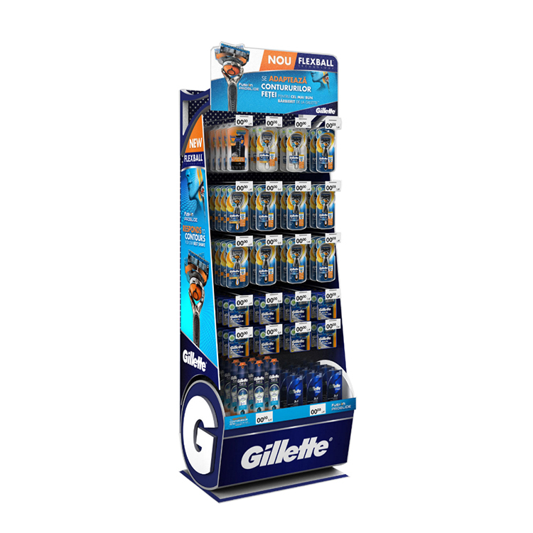 Customized Demountable Metal Pegboard Display Stands Supermarket Display Rack With Hooks for Shavers — view 1