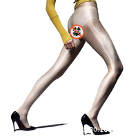 Collants brillants effet huile pour femme, taille haute, effet métallisé, pour la danse, les soirées et la scène, avec design gainant