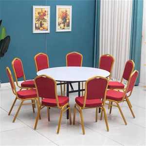 Mesa Plegable Redonda de Madera Contrachapada para Banquetes de Hotel, Restaurante y Eventos, al por Mayor y a Precio Económico - Product Image 4