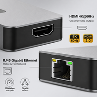 Hub USB-C 8 en 1 avec PD100W, 4K, Ethernet Gigabit RJ45, 3 ports USB 3.0, lecteur de cartes SD et TF pour MacBook, ordinateur portable, tablette, station d'accueil