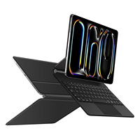 Keyboard Nirkabel USB-C 2.4Ghz Baru yang Luar Biasa untuk iPad Pro/Air dengan Desain Ultra Tipis, Touchpad & Lampu Latar LED 7 Warna