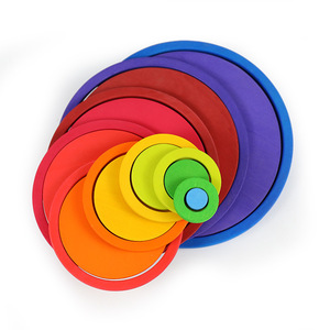 Blocs de construction en bois en forme d'arc-en-ciel pour enfants, jeu de tri, d'empilage et de superposition, pour l'éducation précoce, de 4 à 6 ans - Product Image 2