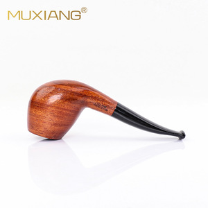 Muxiang Wooden Smoking Pipe Bent Type 9mm Duct Tobacco Pipe Personal Gift - Product Image 3