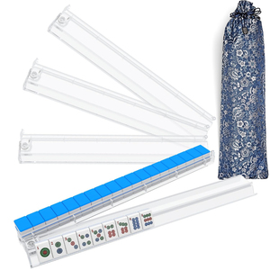<b>Mahjong</b> Racks with Pushers and Bag - <b>Set</b> of 4 Clear Acrylic Tile Holders for American Mahjongg, <b>Mahjong</b> Accessories and Storage - Product Image 1