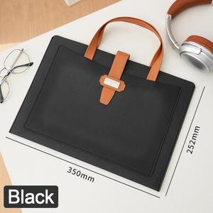 Porte-documents portable A4 en cuir PU avec poignée, grande capacité, pour le bureau et les voyages, dossier de classement professionnel pour les réunions - Product Image 2