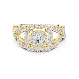 Bague en or et diamants pour femme, look élégant et brillant, parfaite pour les mariages, les fiançailles, le port quotidien et comme cadeau spécial. - Product Image 4