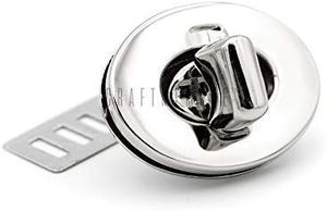 CRAFTMEMORE Pcs Oval Twist Turn Locks <b>Purse</b> Closure Leathercraft Accessory Turn Lock Clasp Large X Mm Silver - Product Image 1