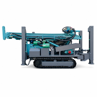 Machine de forage de puits d'eau HDL-350 sur chenilles en acier, treuil double usage (air/eau), machine de soudage électrique, échelle de 6,6 m de portée