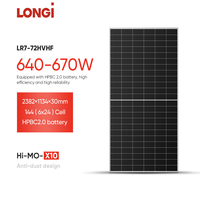 Panel Surya LONGi Hi-MO X10 LR7-72HVHF 650M Tipe-N HPBC 2.0 Anti-Debu Modul PV untuk Sistem Atap Komersial Indonesia Filipina
