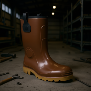 Botas de Seguridad Ttake Marrones de PVC con Suela de Goma para Protección Laboral - Product Image 3