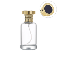 Nouveau design atomiseur de parfum rechargeable vide de luxe vaporisateur de parfum en verre transparent bouclé cylindrique avec bouchon en aluminium