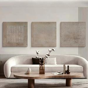 Arte Abstracto Tridimensional Marrón, Arte Texturizado para Pared, Arte Wabi-Sabi, Juego de 3 Cuadros Minimalistas en Lienzo - Product Image 4