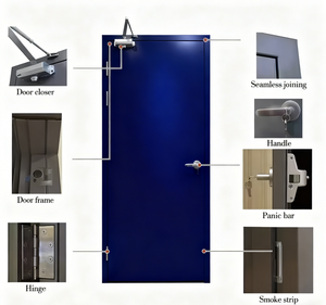 Porte in Acciaio Ignifughe Moderne e Minimaliste con Finestra per Appartamenti, Scuole ed Edifici, Prodotte in Cina - Product Image 4