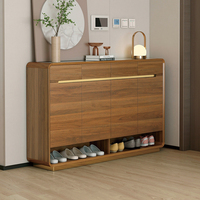 Meuble de rangement pour chaussures en bois moderne, durable et écologique, autoportant, gain de place, portable, 4 étagères, montage facile