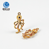 Lianxu – Breloque Pieuvre Personnalisée OEM ODM avec Logo de Marque, en Alliage de Zinc Plaqué, Accessoires Métalliques DIY, Étiquette