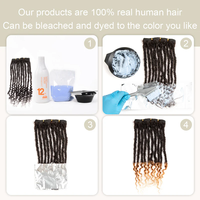 Extensions de dreadlocks permanentes Originea à pointes bouclées en cheveux humains, faites à la main, peuvent être teintes, décolorées, bouclées, noir naturel