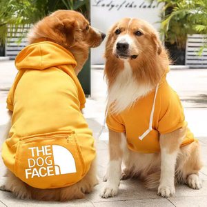 Grote kleine hond Lente Herfst Fleece gevoerde zak met capuchon Effen kleur Vrijetijdswind-sweatshirt Shenary Golden Pet Clothing - Product Image 4