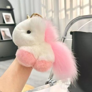 Plush Unicorn Keychain Stuffed Animals Toys Backpack Ornaments Pendant Unicorn Key Ring Grily Pink Unicorn Fluffy Horse Keychain
