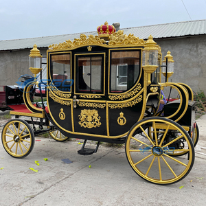 Nouvelle calèche royale noire et or classique, vente flash, calèche royale de luxe pour mariage et visites touristiques - Product Image 3