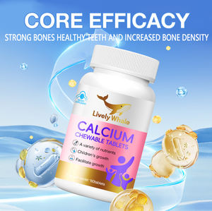 แคลเซียมเหล็กสังกะสีสำหรับเด็ก Whalekids ที่มีชีวิตชีวาพร้อมวิตามิน K2-การเจริญเติบโตของกระดูกและการติดฉลากระบบภูมิคุ้มกันโรงงาน - Product Image 3