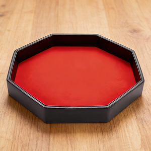 Plateau à dés octaédrique en cuir PU fait main avec pierres précieuses personnalisées noires diversifiées pour jeux de société et jeux de rôle - Product Image 2