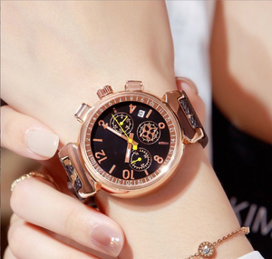 Orologio da Donna Gezhi con Ruota Panoramica in Lega di Quarzo, Cinturino in Acciaio Inossidabile - Lusso Leggero, Versatile, Trendy, Semplice, Elegante e Raffinato - Product Image 5