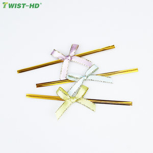 Tùy Chỉnh In Ấn Đầy Màu Sắc Pre Buộc Bow Với Dây Twist Tie/Pretied Twist Tie Kẹo Satin Quà Tặng Bow - Product Image 6