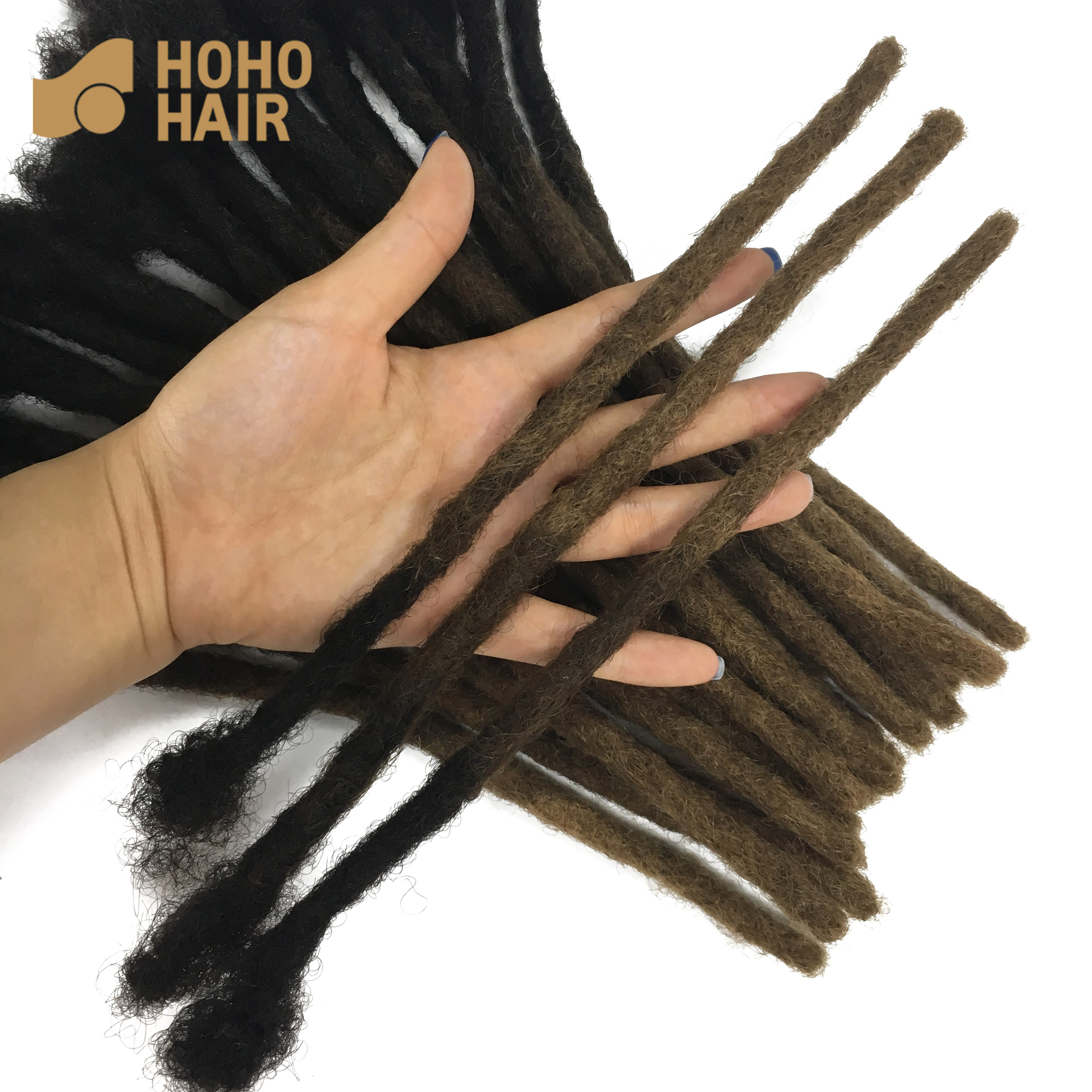 Großhandel HOHO Dreads Lock Handmade Soft Afro Kinky Curly Boho Häkeln Fälschungen Göttin Faux Locs Haar geflecht Synthetische Dreadlocks