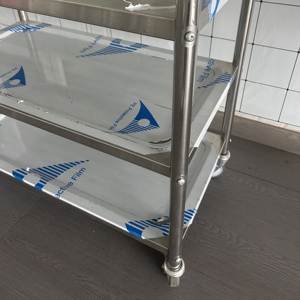 Victory Three-Layer Stainless Steel Trolley Inox <b>Handcart</b> Dining Car for Kitchen Restaurant Supplies Hotel Equipment Wholesale - Product Image 6