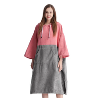 Serviette de bain et de plage poncho en microfibre douce, absorbante et à séchage rapide, grande taille pour adulte, avec logo personnalisé et design sur mesure.