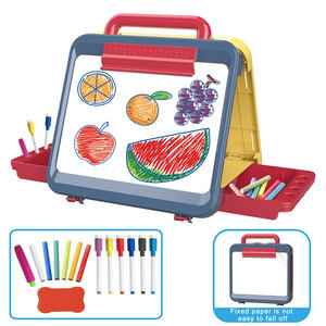 Papan gambar anak, <span class=keywords><strong>2</strong></span> In 1 sisi ganda warna-warni papan lukisan Doodle dapat dihapus mainan bantalan menulis dapat dilipat - Product Image 3